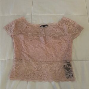 Guess Blush Lace cropped  Blouse